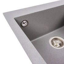 Кухонна мийка Valeso GALAX 5050 гранітна 500х500, сірий мусон, фото №5