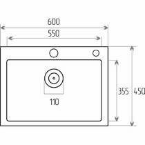 Кухонна мийка Valeso Handmade 60x45 нержавійка товщина 3,0/1,5, фото №6