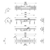 Душовий канал Styron STY-HA-60 з решіткою 600 мм 