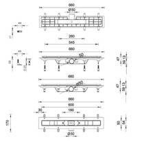 Душовий канал Styron STY-SI-60-FF з решіткою 600 мм 