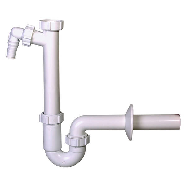 Сифон для раковины Styron STY-638-32-2 без сливного клапана, с подключением к посудомоечной машине, выход d32 мм, фото 1