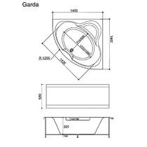 Ванна акриловая WGT Rialto Garda 140x140 см белый глянец, фото №2