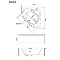Ванна акриловая WGT Rialto Garda 150x150 см белый глянец, фото №2
