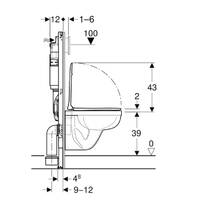 Комплект Geberit Duofix PRO 20 118.315.21.3: інсталяція Geberit Delta з підвісним унітазом Idol із сидінням Duroplast та змивна клавіша Delta01 хром глянець, фото №5