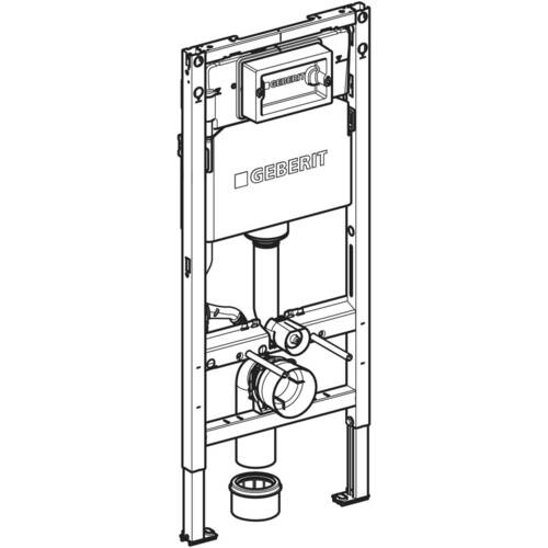 Инсталляция для подвесного унитаза Geberit DuofixBasic 111.153.00.3 + 111.839.00.2 со смывным бачком и крепежом, фото 2