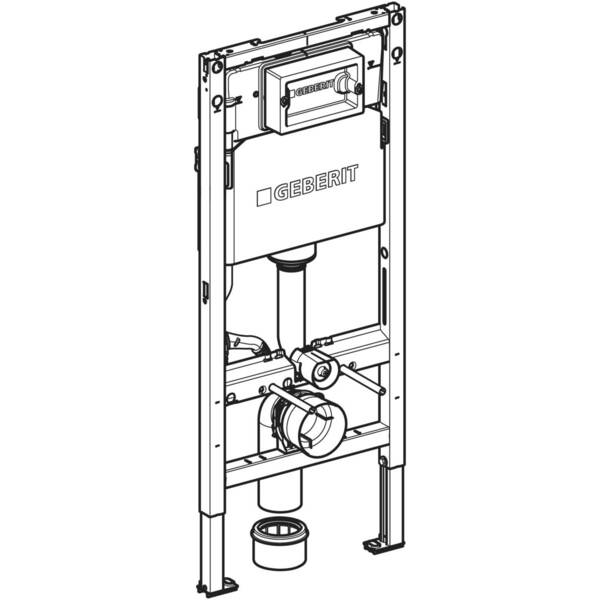 Инсталляция для подвесного унитаза Geberit DuofixBasic 111.153.00.3 + 111.839.00.2 со смывным бачком и крепежом, фото 2