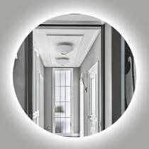 Зеркало J-Mirror Shape 01 D100 100x100 см, белая контурная подсветка, опция Spotless, нагреватель, сенсор касания, фото №2