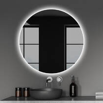 Зеркало J-Mirror Shape 01 D100 100x100 см, белая контурная подсветка, опция Spotless, нагреватель, сенсор касания, фото №1