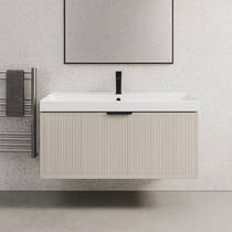 Тумба Аква Родос Fabio консольна кашемір з раковиною Fabio 100 см, фото №1