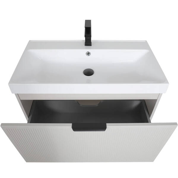 Тумба Аква Родос Fabio консольна кашемір з раковиною Fabio 80 см, фото 8