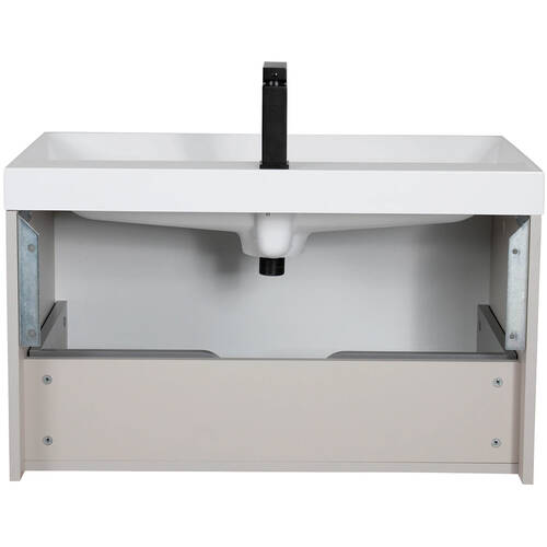 Тумба Аква Родос Fabio консольна кашемір з раковиною Fabio 80 см, фото 9