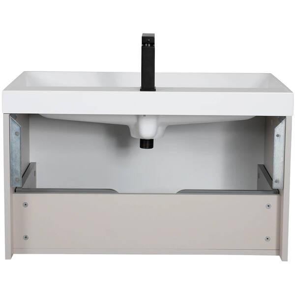 Тумба Аква Родос Fabio консольна кашемір з раковиною Fabio 80 см, фото 9