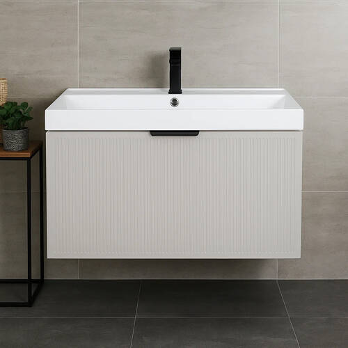 Тумба Аква Родос Fabio консольна кашемір з раковиною Fabio 80 см, фото 1