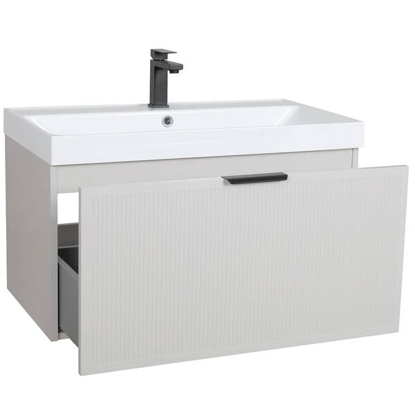 Тумба Аква Родос Fabio консольна кашемір з раковиною Fabio 80 см, фото 5