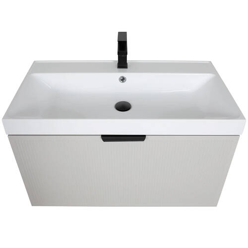 Тумба Аква Родос Fabio консольна кашемір з раковиною Fabio 80 см, фото 7