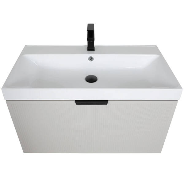 Тумба Аква Родос Fabio консольна кашемір з раковиною Fabio 80 см, фото 7