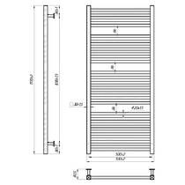 Рушникосушарка водяна Маріо Inox Гера 1.7.044547.P 1170х530/500 полірована нержавіюча сталь, фото №3
