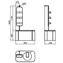 Комплект меблів Noken Forma 100312958 тумба для раковини 100312637 колір Almond + дзеркало 100312669, фото №3