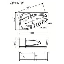 Ванна гидромассажная акриловая WGT Rialto Como L 170x100 см левая белый глянец, фото №3