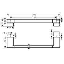 Тримач для рушників Hansgrohe AddStoris 41759340 одинарний, хром чорний матовий, фото №3