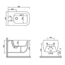 Біде підвісне SDR Neos MWBDSN колір Panna (білий матовий), фото №3