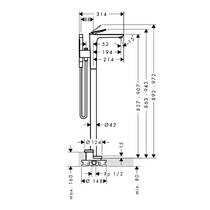 Смеситель для ванны Axor Citterio C 49441000 напольный с душевым набором, хром, фото №3