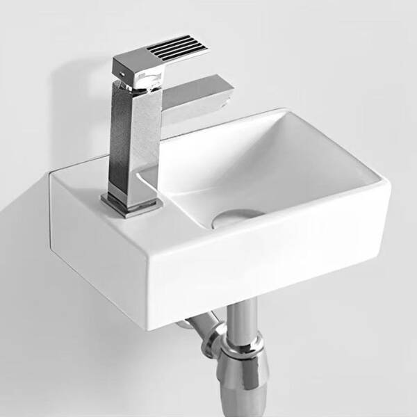 Раковина Devit Linea 180300L підвісна/меблева 300х180 см, 1 отвір під змішувач зліва,  білий глянець, фото 2