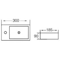 Раковина Devit Linea 180300R подвесная/мебельная 300х180 см, 1 отверстие под смеситель справа, белый глянец, фото №3