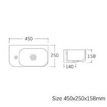 Раковина на стільницю Devit Do It 450250L 450х250 см, 1 отвір під змішувач зліва, білий глянець, фото №2