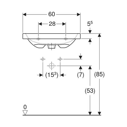 Раковина Geberit iCon Light 501.841.00.3 60 см білий глянець, фото 4