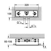 Прихована частина для верхнього душу Grohe Rainshower Aqua 26739000, фото №2