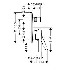 Змішувач прихованого монтажу для душу Hansgrohe Zesis S 74415670 чорний матовий, фото №3