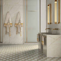 Керамограніт Versace Tarsia 0014144 Lozenge Avorio Lux 3D Rett 60x120 см, фото №1