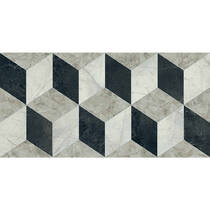 Керамограніт Versace Tarsia 0014098 Cubical Nero Lux 3D Rett 60x120 см, фото №4
