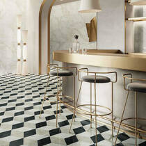 Керамограніт Versace Tarsia 0014098 Cubical Nero Lux 3D Rett 60x120 см, фото №1