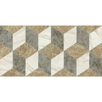 Керамограніт Versace Tarsia 0014142 Cubical Avorio Lux 3D Rett 60x120 см, фото №3