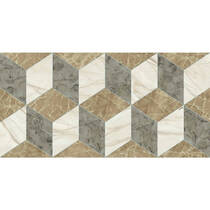 Керамограніт Versace Tarsia 0014142 Cubical Avorio Lux 3D Rett 60x120 см, фото №4