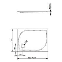 Душовий піддон Radaway Delos D 4D97545-03 90х75 см прямокутний, фото №3