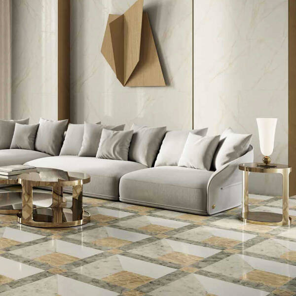 Керамограніт Versace Tarsia 0014091 Prospect Avorio Lux 3D Rett 60х120 см, фото 1