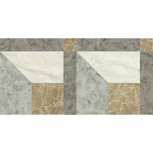 Керамограніт Versace Tarsia 0014091 Prospect Avorio Lux 3D Rett 60х120 см, фото 3