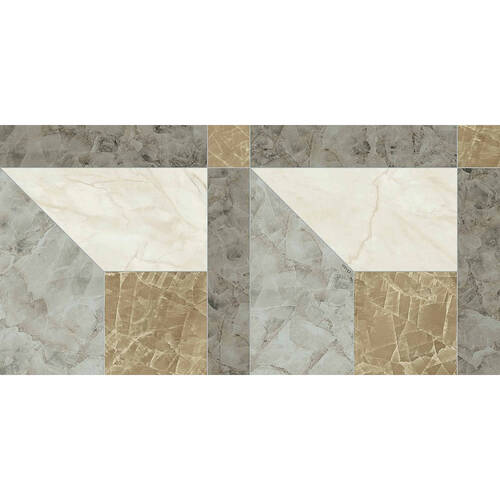 Керамограніт Versace Tarsia 0014091 Prospect Avorio Lux 3D Rett 60х120 см, фото 4