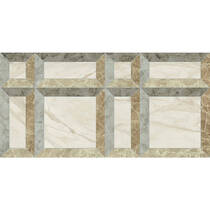 Керамограніт Versace Tarsia 0014087 Frame Avorio  Lux 3D Rett 60х120 см, фото №4