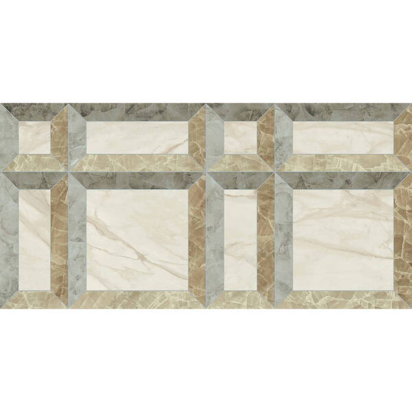 Керамограніт Versace Tarsia 0014087 Frame Avorio  Lux 3D Rett 60х120 см, фото 4