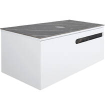 Тумба Аква Родос Ostin підвісна білий мат зі стільницею Namibia Black 90 см, фото №2