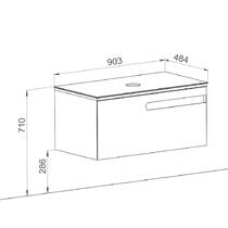 Тумба Аква Родос Ostin підвісна білий мат зі стільницею Namibia Black 90 см, фото №4