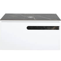 Тумба Аква Родос Ostin підвісна білий мат зі стільницею Namibia Black 90 см, фото №7