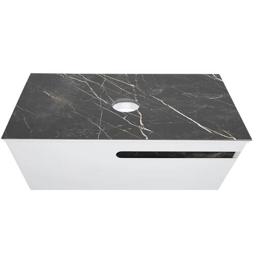 Тумба Аква Родос Ostin подвесная белый мат со столешницей Namibia Black 90 см, фото 9