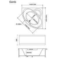 Ванна гидромассажная акриловая WGT Rialto Garda Hydro Line &Aero Line 150x150 см белый глянец, фото №2