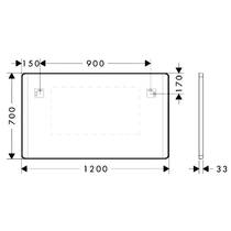 Зеркало Hansgrohe Xarita Lite Q 54978700 с LED-подсветкой 1200х700 мм, фото №3