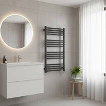 Рушникосушарка електрична Terma Fiona One 900x500 400 Вт колір RAL 7021 мат, фото №1